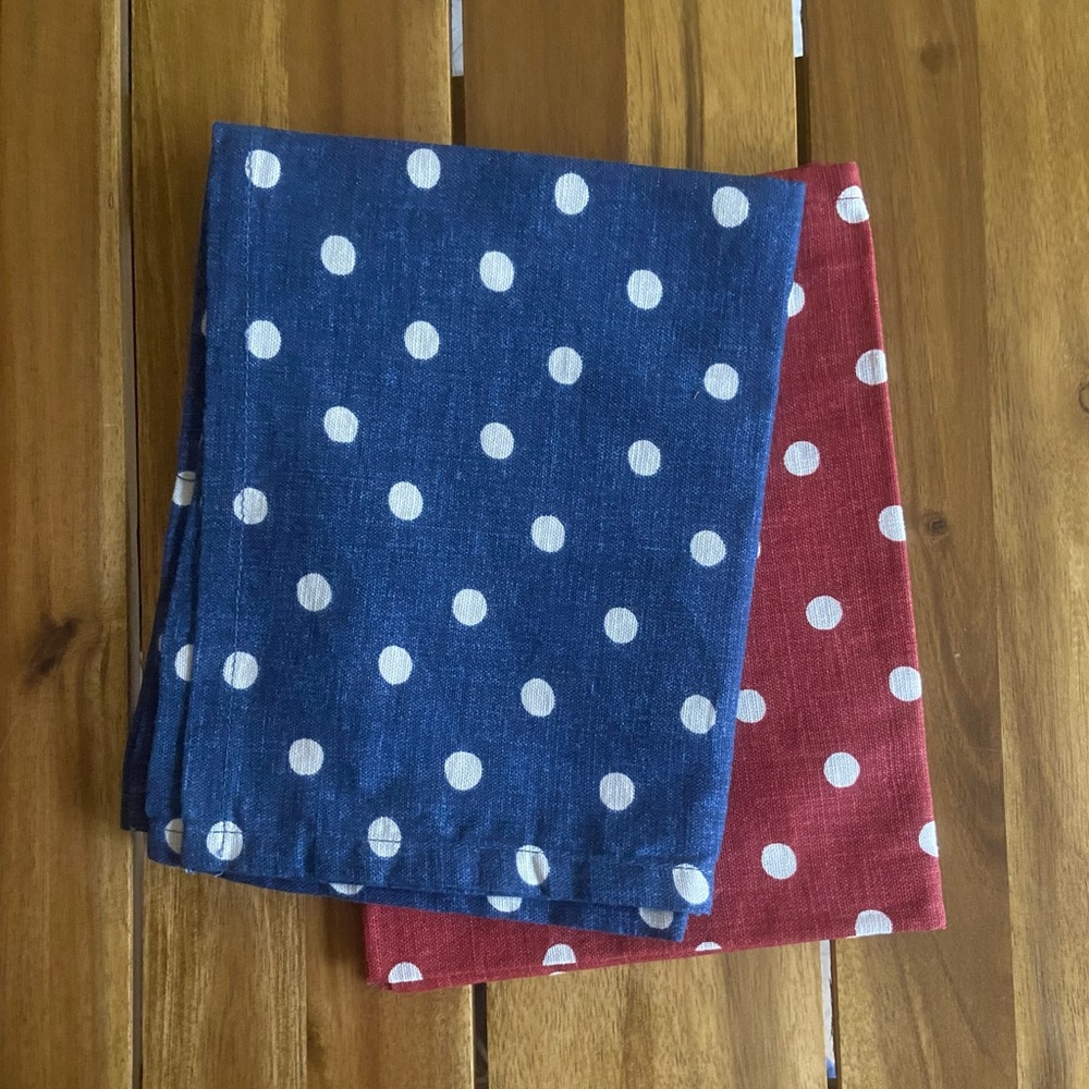 Pottery Barn Polka Dot Dish Kitchen Towels